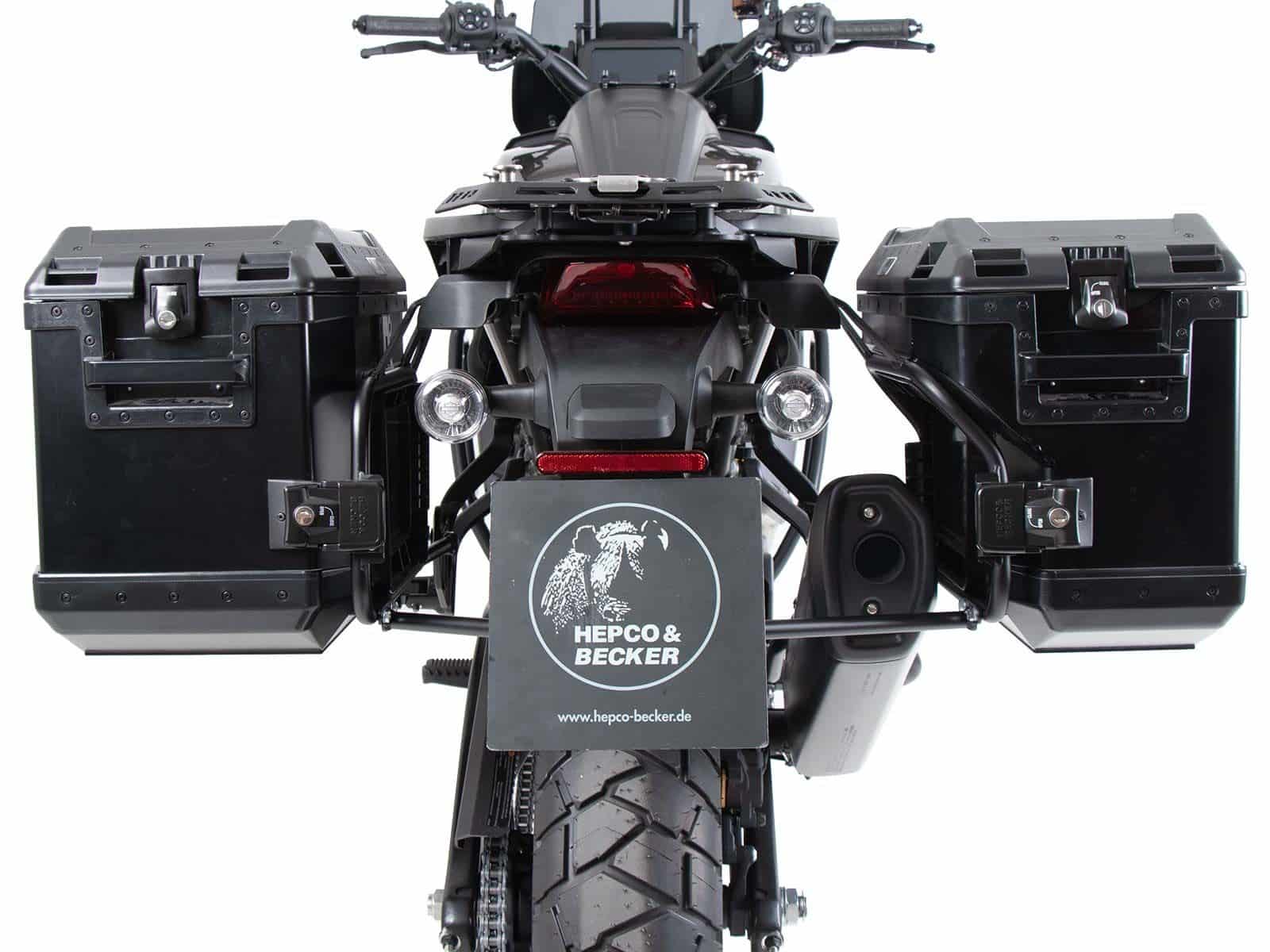 Kofferträgerset Cutout inkl. Kofferset Xplorer Cutout schwarz für Harley Davidson Pan America (21-)