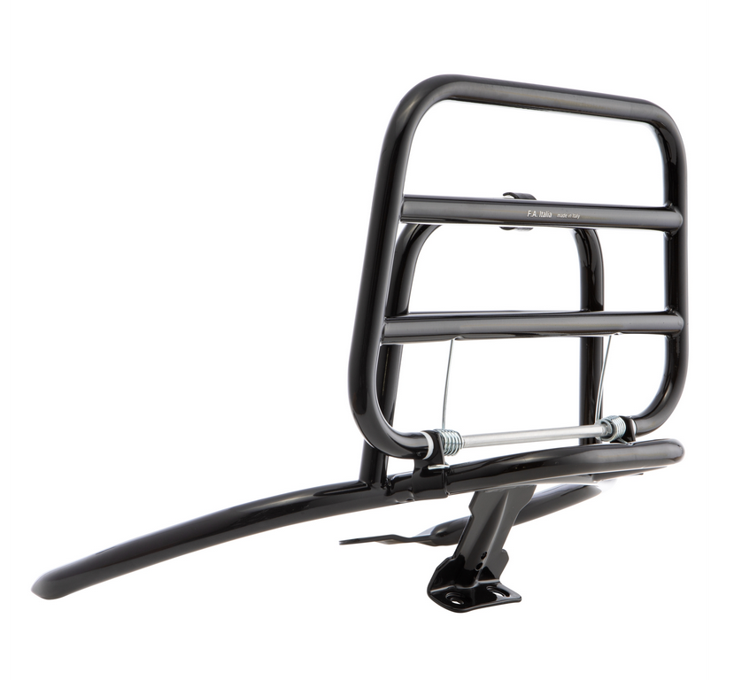 Gepäckträger hinten für Vespa Primavera /​Sprint 50-150ccm, klappbar, schwarz glänzend