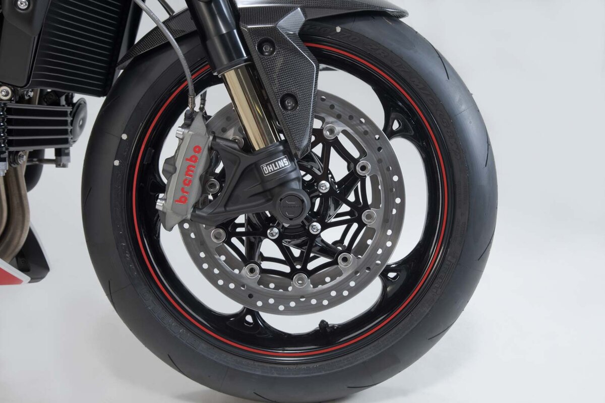SW-Motech Sturzpad-Kit für Vorderachse schwarz für Triumph, Yamaha Modelle