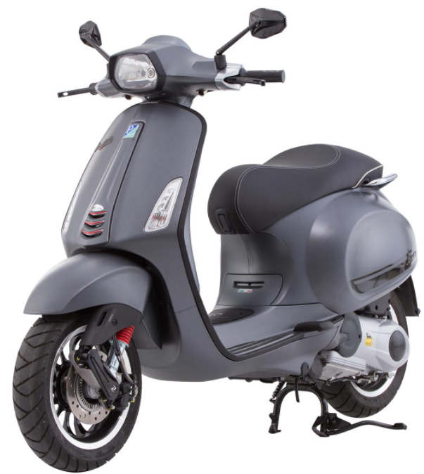 Verbindungsstück Monoschlitzrohr Beinschild schwarz matt für Vespa Primavera/​Sprint 50-150ccm
