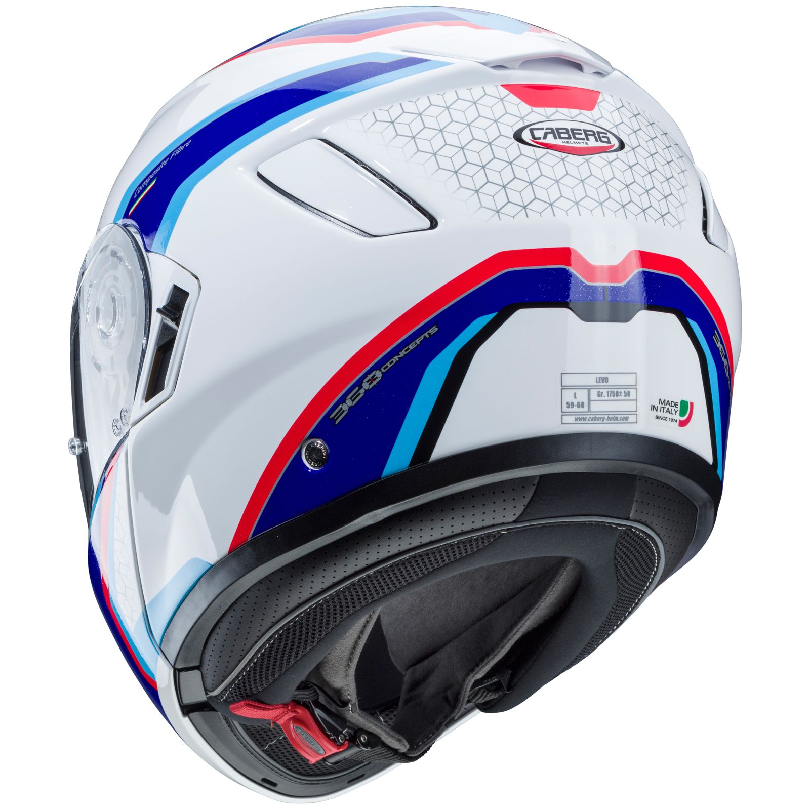 Caberg Helm Levo Sonar, weiß/blau-rot