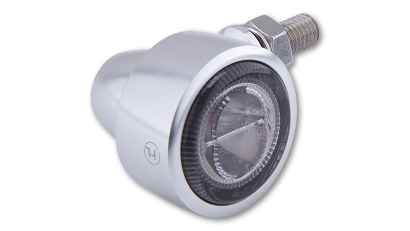 HIGHSIDER Pro Classic-X1 LED Indicator Gehäuse  Silber / Linse Rauchgrau (Paar), Vorn & Hinten