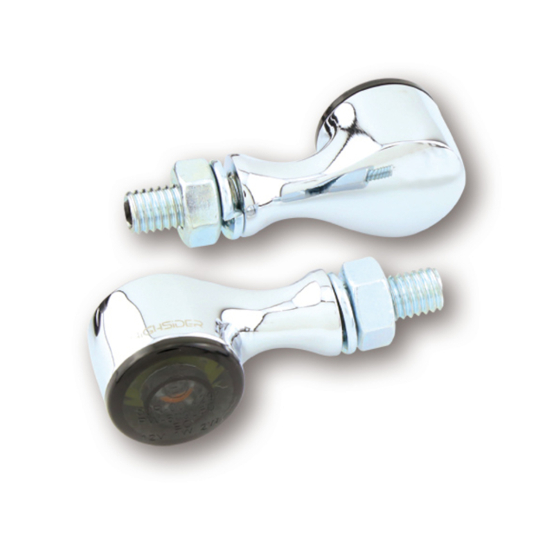 HIGHSIDER Pro Apollo Classic LED Indicator Gehäuse  Chrom / Linse Rauchgrau (Paar), Vorn & Hinten