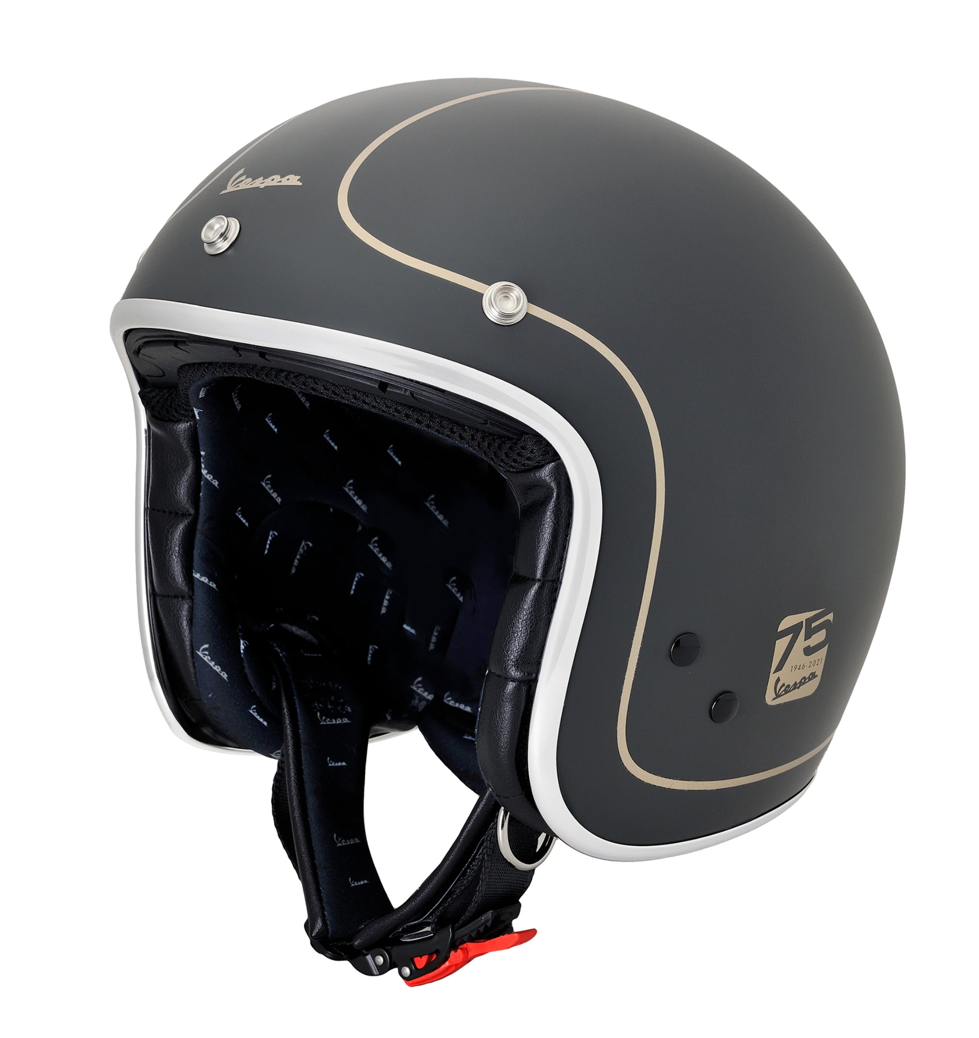 Vespa 75 Jahre Jethelm, grau-gold