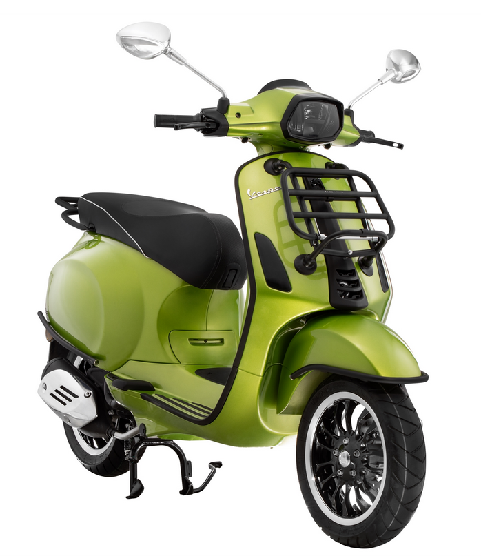 Gepäckträger vorne für Vespa Primavera /​Sprint /​Elettrica 50-150ccm, klappbar, schwarz matt