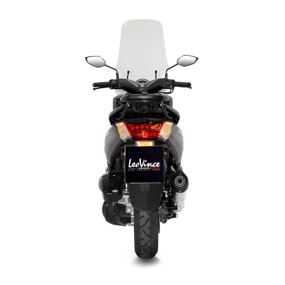 LeoVince Komplettanlage LV One Evo für Yamaha GPD 125 N-Max, Edelstahl silber, Euro4, ABE