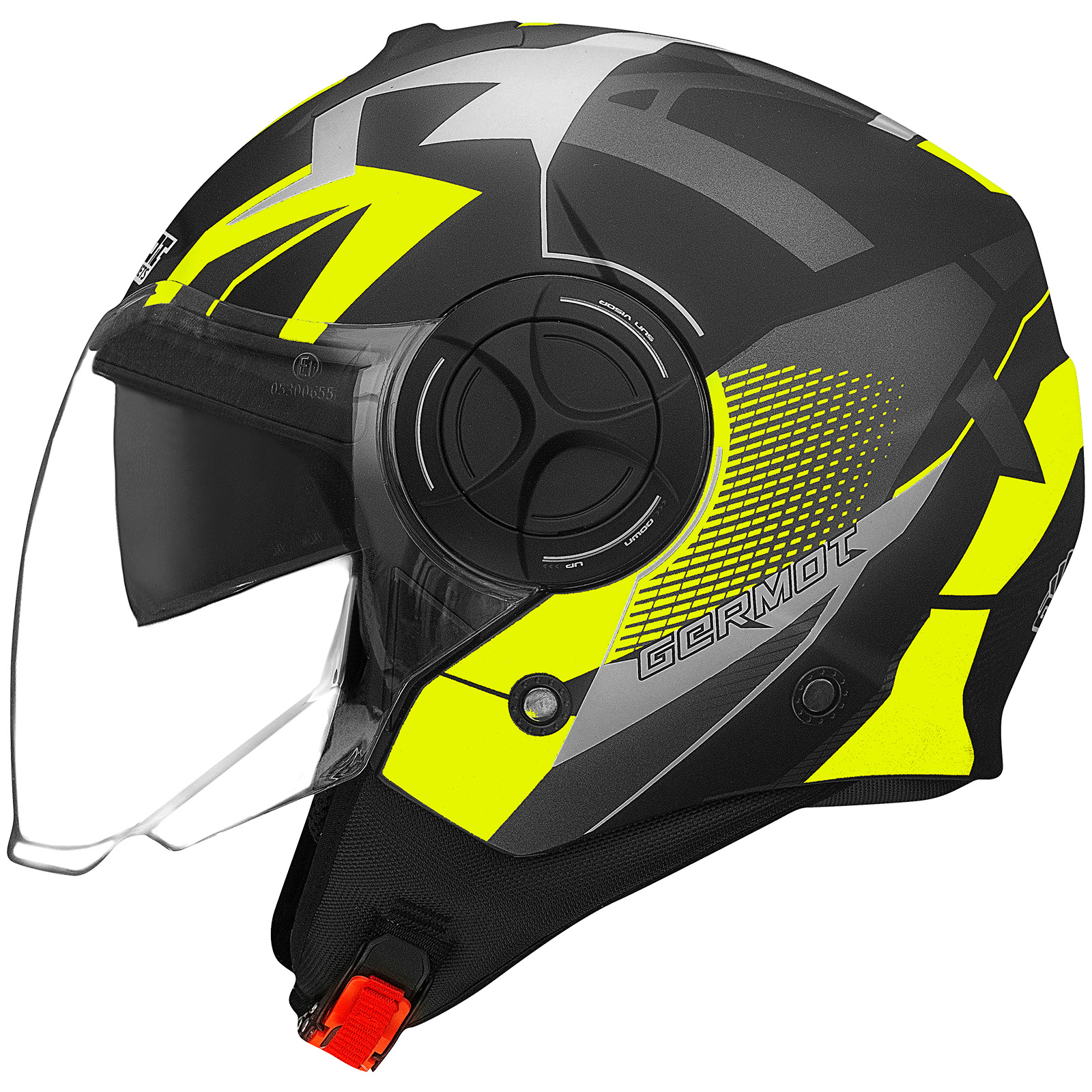 Germot Helm GM 650, matt-schwarz/fluo-gelb