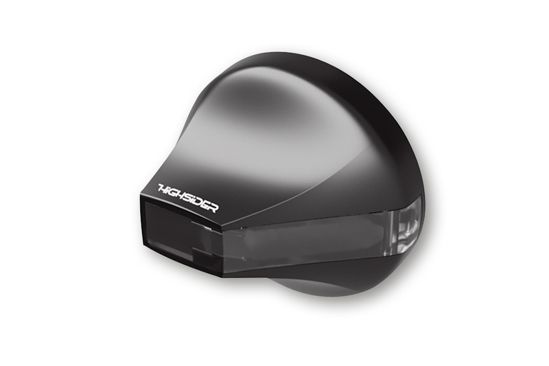 HIGHSIDER Pro Flight LED Lenkerendenblinker Gehäuse Schwarz / Linse Rauchgrau (Paar), Vorn