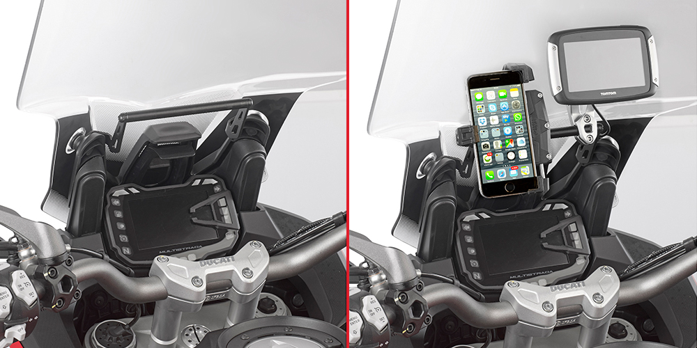 Halterung zur Montage am Windschild für Navi/Smartphone für Ducati Multistrada Givi