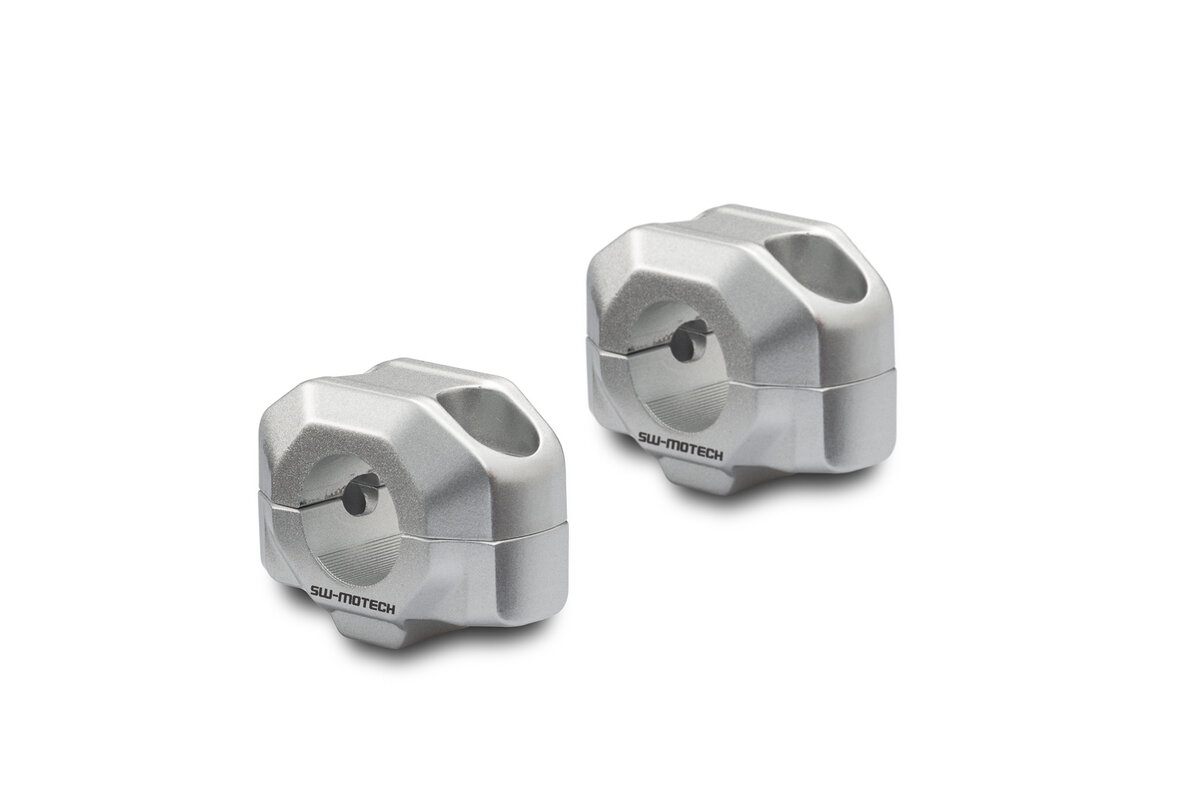 SW-Motech Lenkererhöhung, silber für Ø 22 mm Lenker, H=15 mm für Yamaha XT 660 R /X