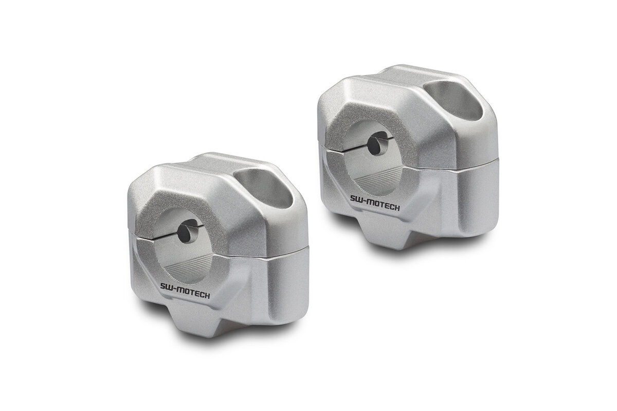 SW-Motech Lenkererhöhung, silber für Ø 22 mm Lenker, H=20 mm für Yamaha MT-03 ABS