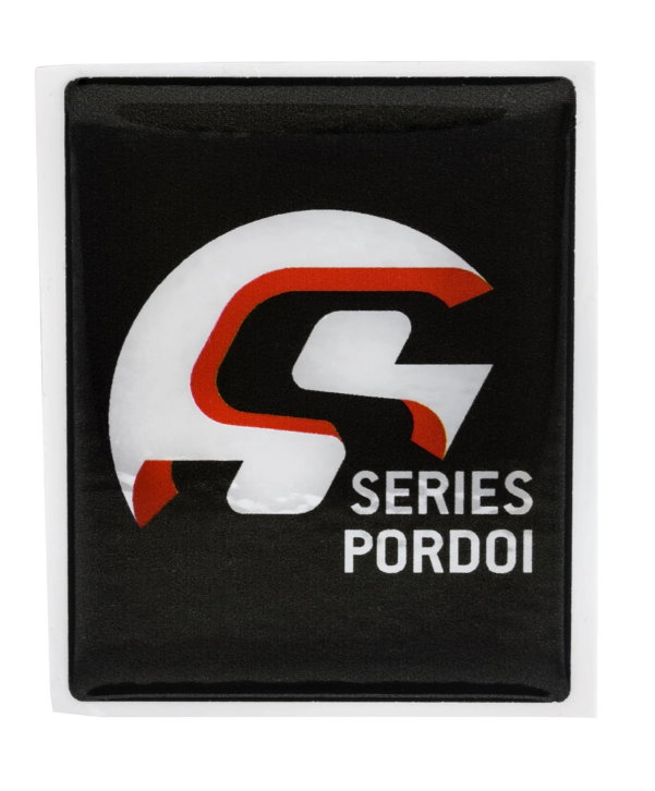 Vespa Emblem "SIP SERIES PORDOI" 4-Eck Kaskade, schwarz/silber