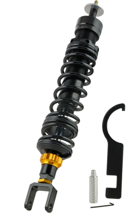 Stoßdämpfer "Black Edition", hinten für Vespa Primavera/​Sprint 50ccm 2T/​4T, schwarz