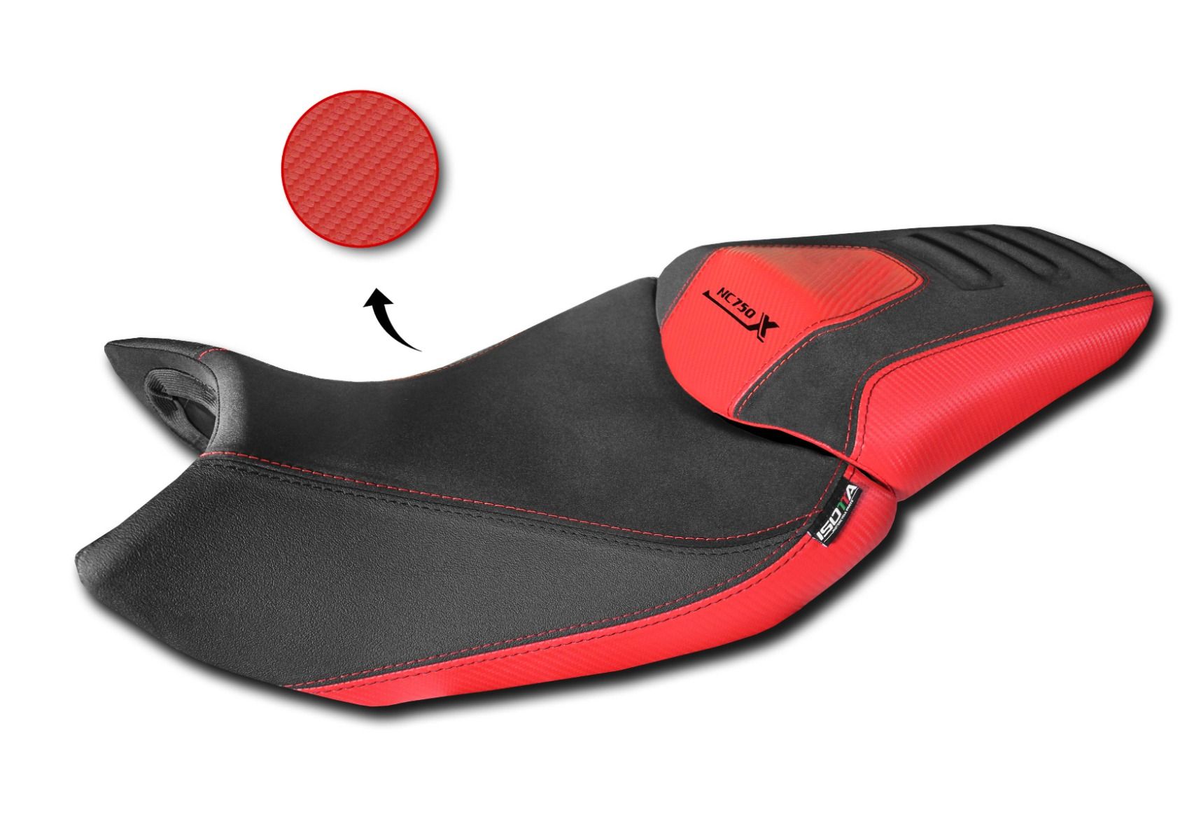 Komfort-Sitzbezug für Honda NC 750 X (21-24) schwarz/rot