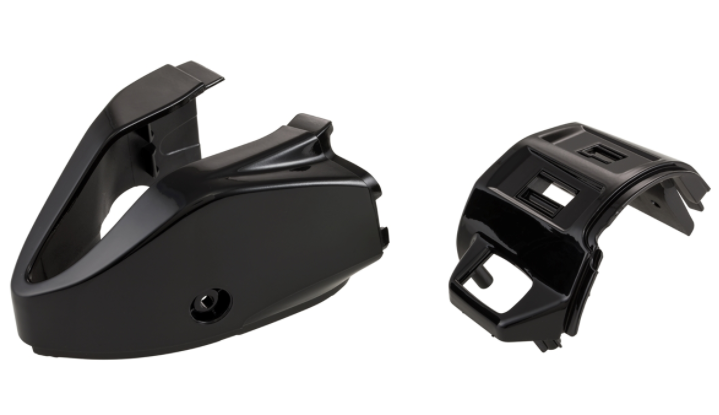 Abdeckung Schaltereinheit, rechts/links, vorne/hinten für Vespa Primavera/​Sprint, schwarz glänzend