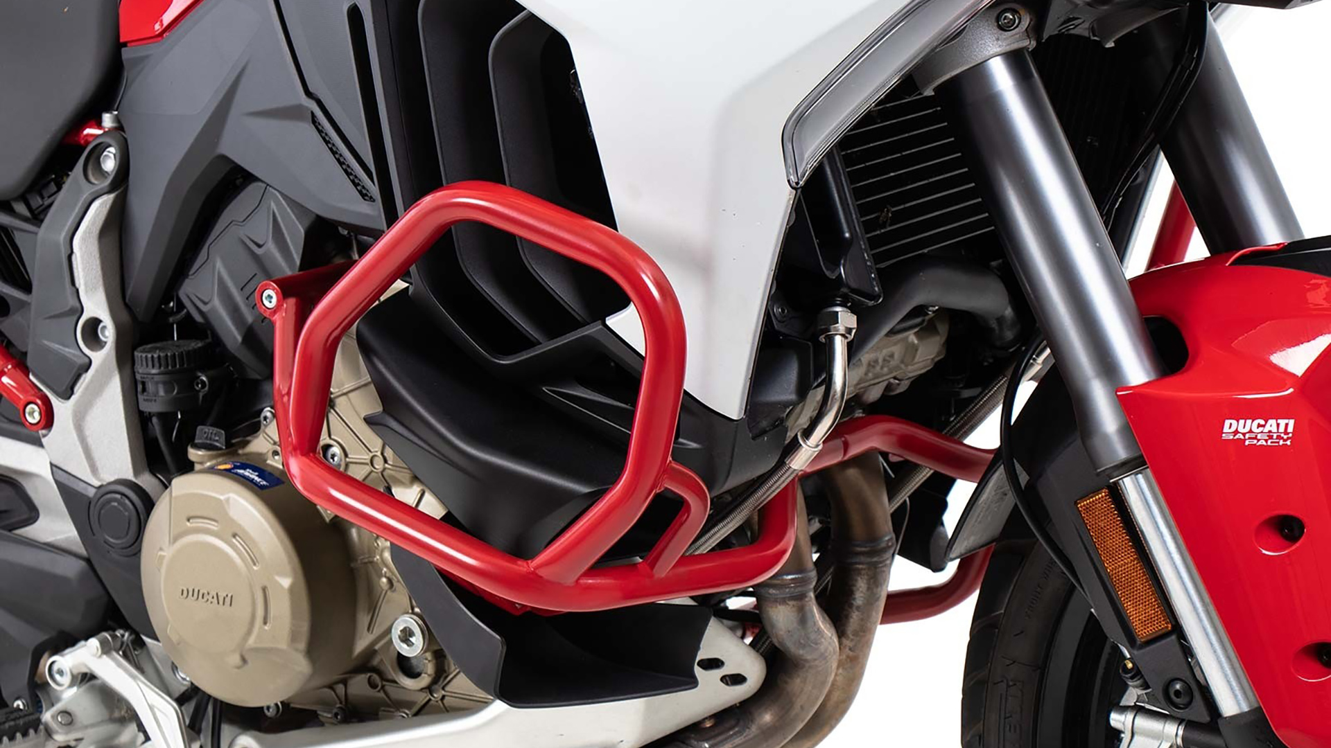 Motorschutzbügel rot für Ducati Multistrada V4/S/S Sport/Pikes Peak (21-24) /Rally (23-24)