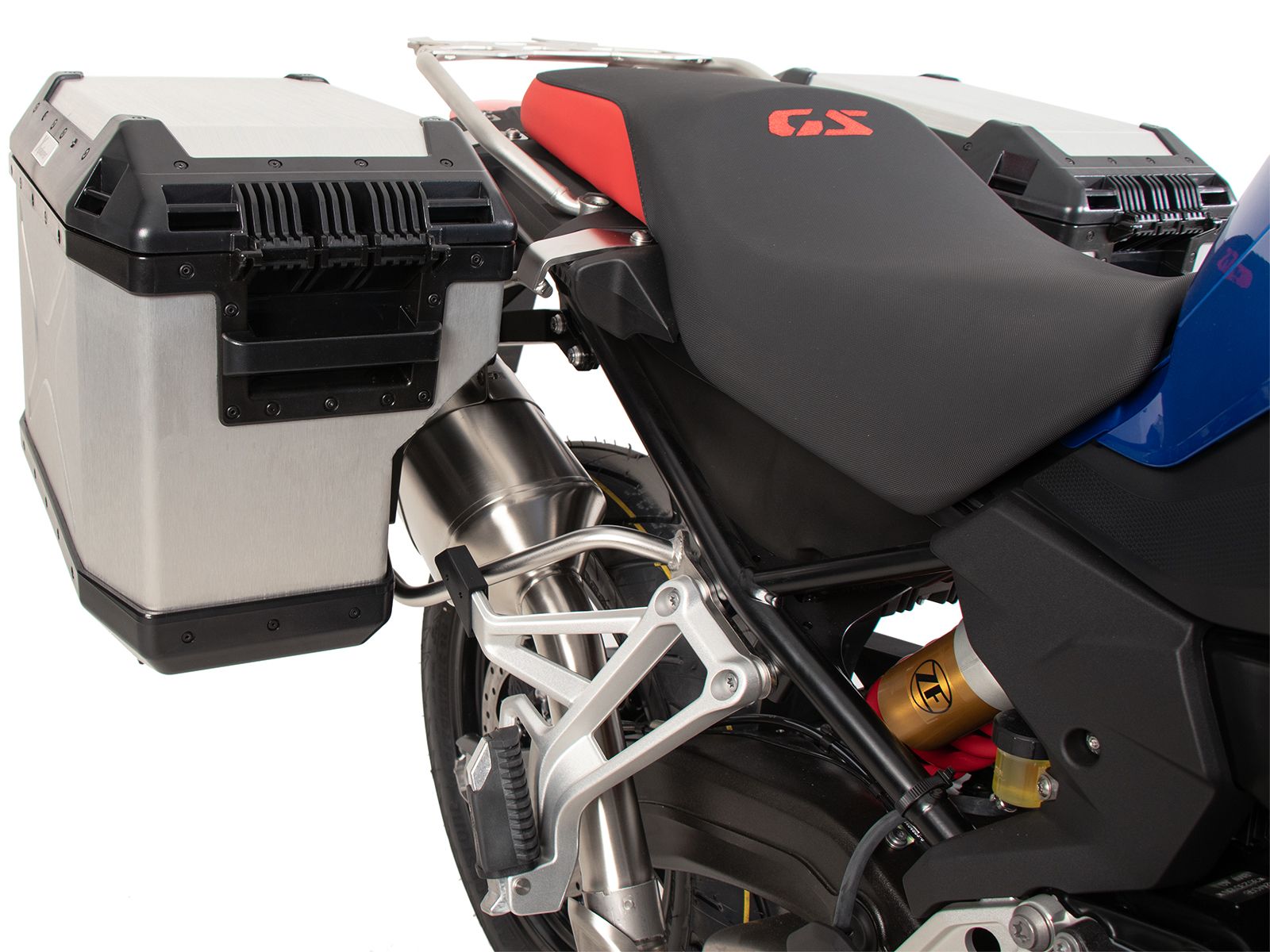 Kofferträgerset Cutout Edelstahlträger inkl. Kofferset Xplorer Cutout silber für BMW F 800 GS (24-)
