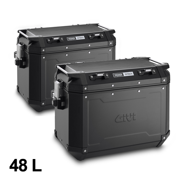 Givi Alu-Seiten-Koffer Satz Trekker Outback 48L schwarz Monokey