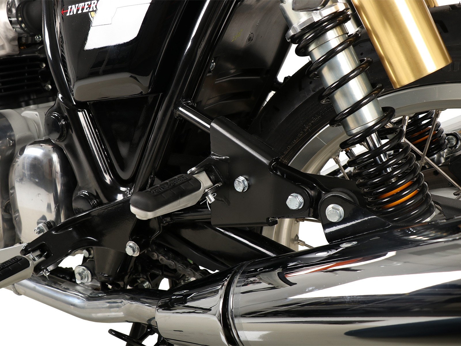 Soziusfußrasten Verlegung schwarz für Royal Enfield Interceptor (2018-)
