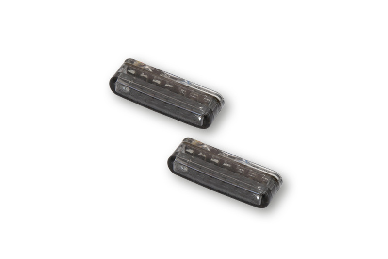 HIGHSIDER Smart Shorty LED 3in1 Blinker-Rücklicht-Kombination Modul Linse Rauchgrau (Paar), Hinten