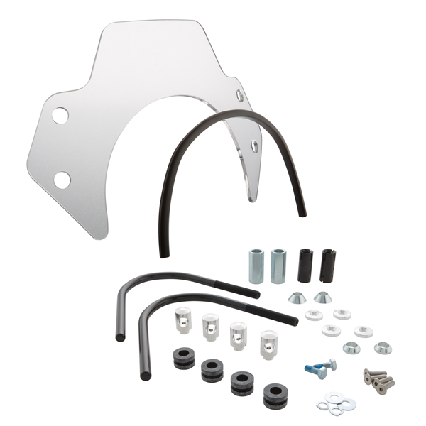 Flyscreen für Vespa GTS/​GTS Super/​GT/​GT L 125-300ccm, schwarze Halter, klar