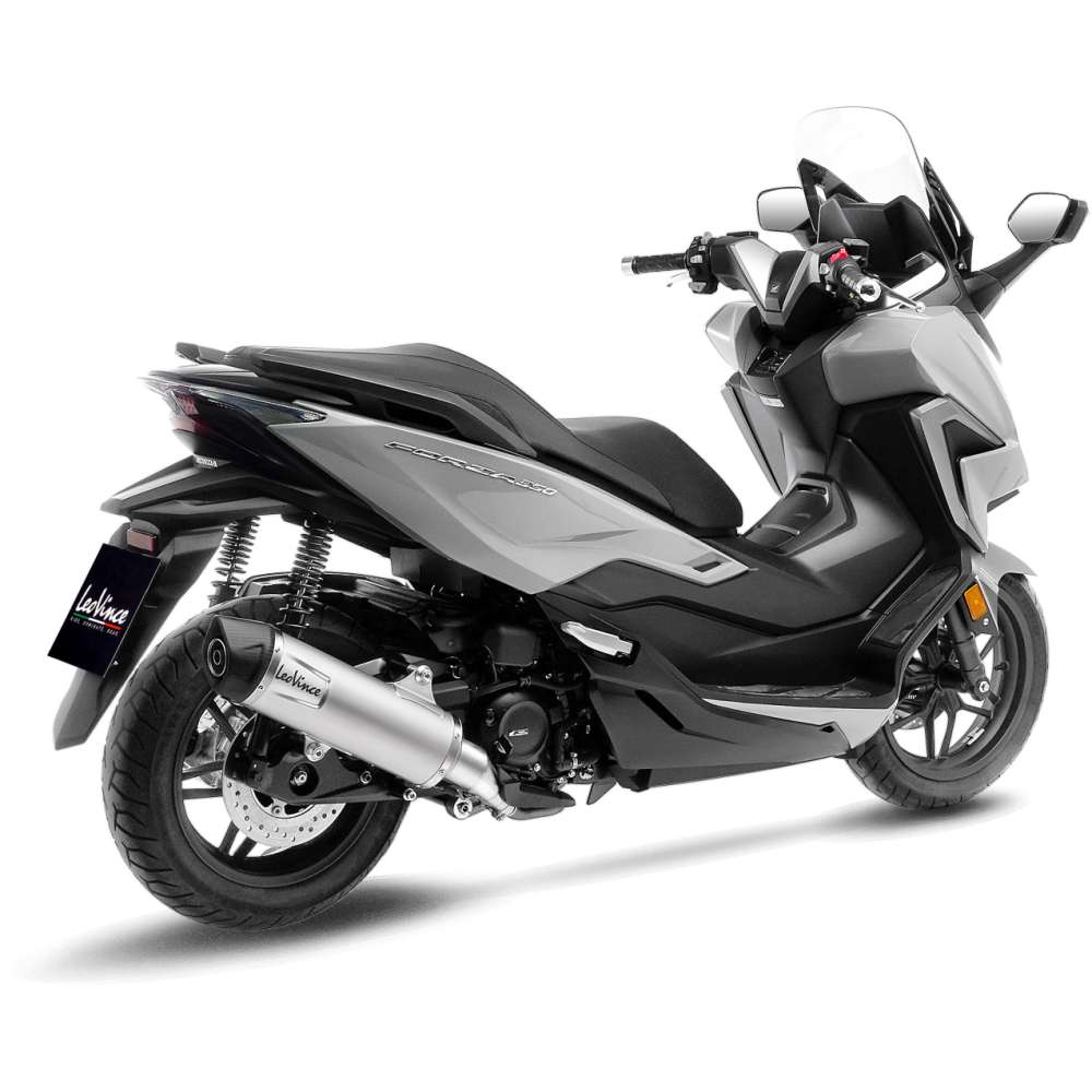 LeoVince Auspuffanlage LV One Evo für Honda Forza 350, Edelstahl silber, slip on, E-Gutachten