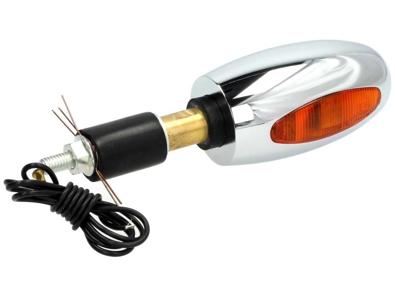 Kellermann Blinker, BL 1000 yellow, Messing, Halogen, VR/VL, 12 V, 21 W, chrom glänzend