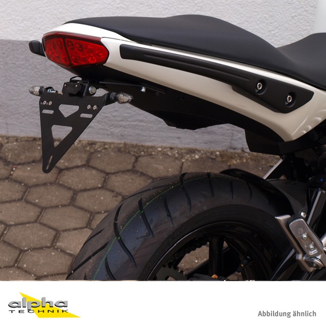 alpha Technik Kennzeichenhalter Kawasaki ER6F/ER6N;Typ EX650E/ER650E; Modelljahr 2012-