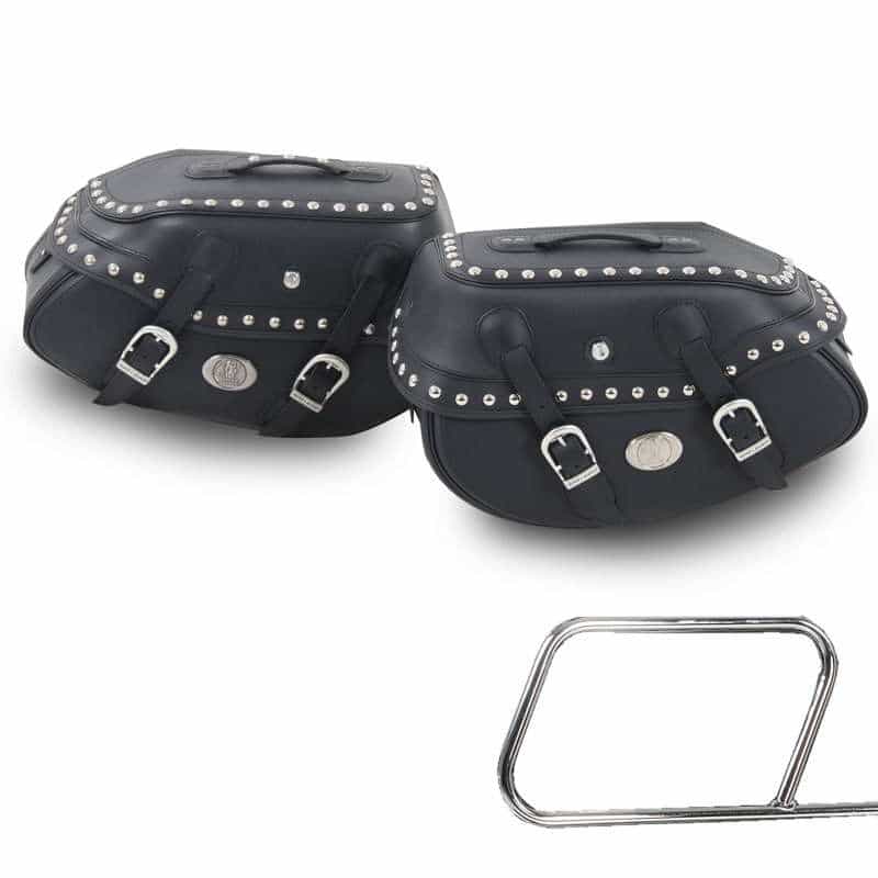 Seitenkoffersatz Buffalo Custom schwarz für Rohrpacktaschenhalter Hepco & Becker