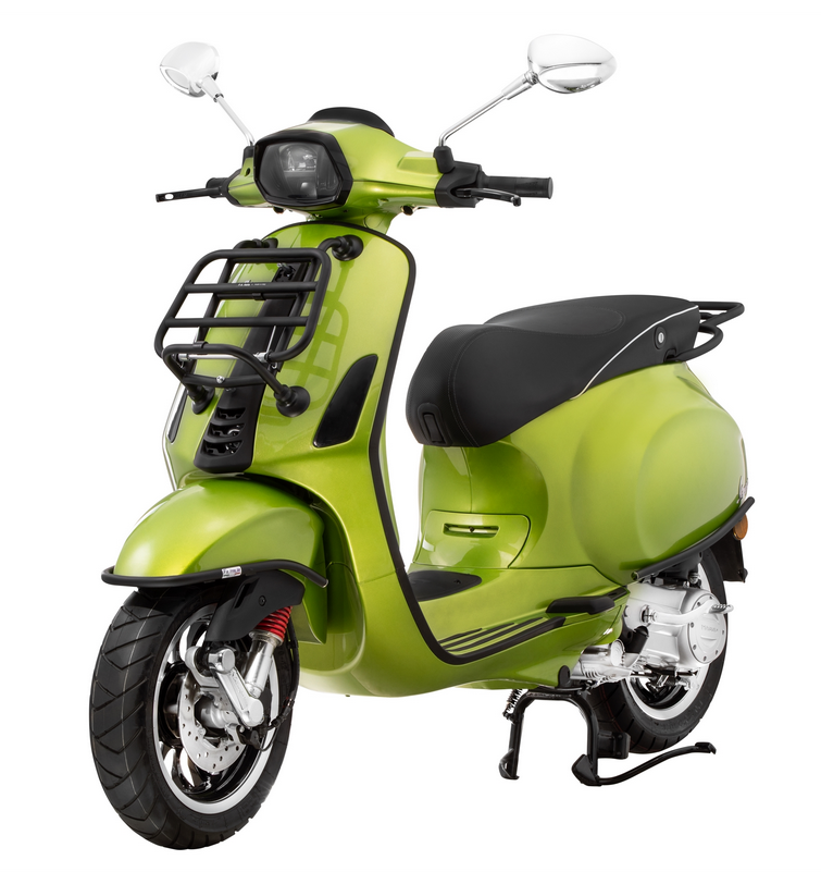 Gepäckträger vorne für Vespa Primavera /​Sprint /​Elettrica 50-150ccm, klappbar, schwarz matt