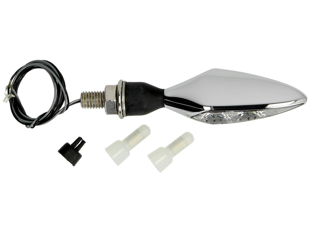 Kellermann Blinker, Rhombus Extreme, Alu, LED, VL/HR, 12 V, chrom glänzend, M8x20, E-geprüft