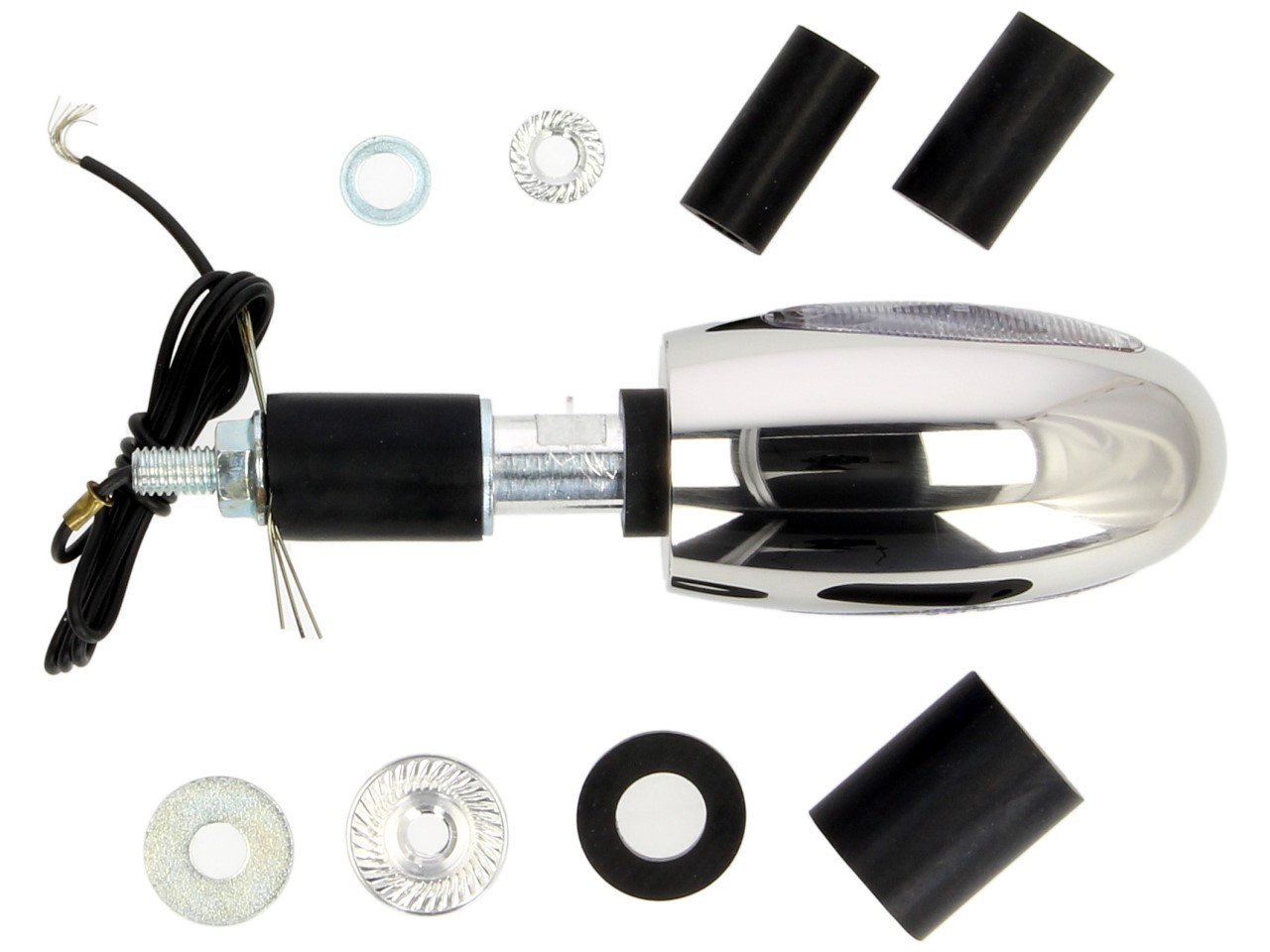 Kellermann Blinker, BL 1000 white, Edelstahl, Halogen, VR/VL, 12 V, 21 W, silber poliert, glänzend