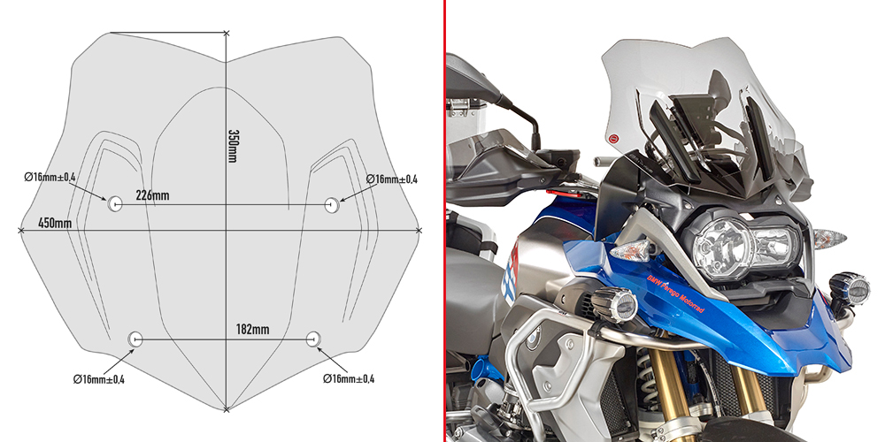 Windschild getönt für BMW R 1200 GS (Bj. 16-18) / R 1200 GS Adventure (Bj. 16-18) / R 1250 GS (19 -)