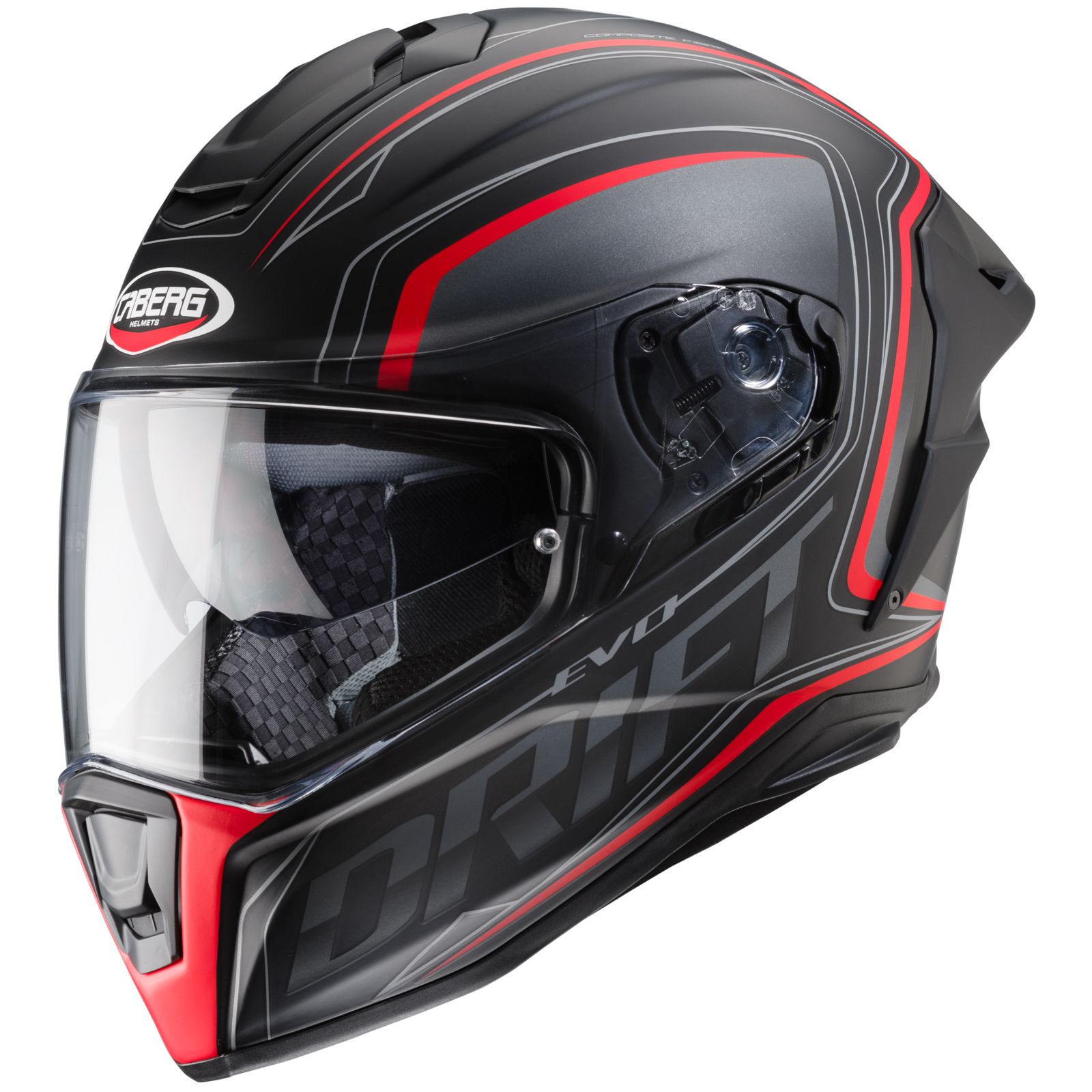 Caberg Helm Drift Evo Integra, matt-schwarz/grau-fluo-rot