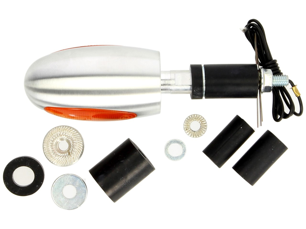 Kellermann Blinker, BL 1000 yellow, Aluminium, Halogen, VR/VL, 12 V, 21 W, silber seidenmatt