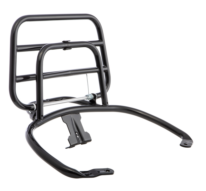 Gepäckträger hinten für Vespa Primavera /​Sprint 50-150ccm, klappbar, schwarz glänzend