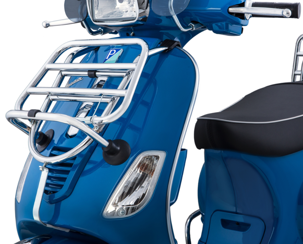 Gepäckträger vorne für Vespa LX /​LXV /​S 50-150ccm, klappbar, chrom