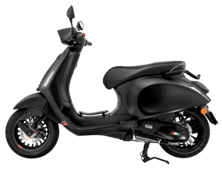 Verbindungsstück Monoschlitzrohr Beinschild schwarz matt für Vespa Primavera/​Sprint 50-150ccm