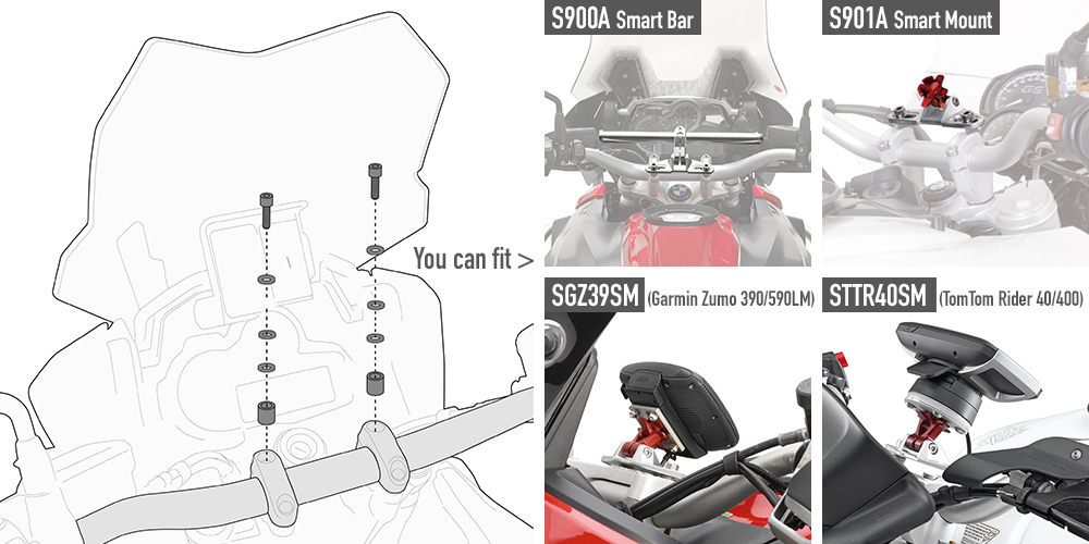 Adapterkit zur Montage der Smart Bar für Yamaha MT-07 Tracer (Bj.16-18) Givi
