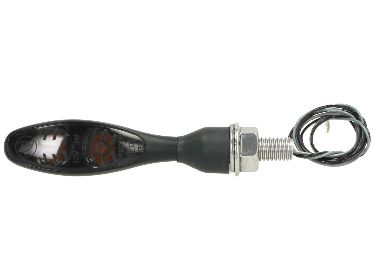 Kellermann Blinker, Micro 1000 LED Dark, Stahl, LED, V/H,  L/R, 12 V, schwarz seidenmatt, M8x20