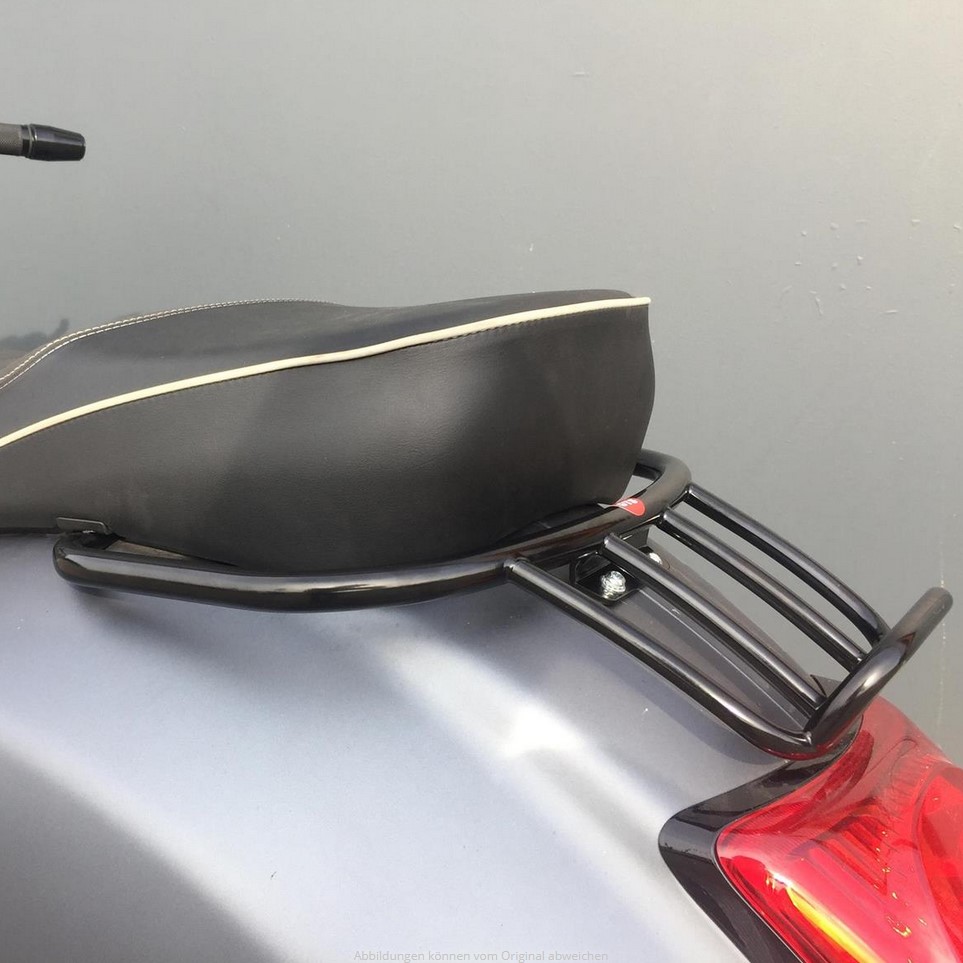Gepäckträger /  Soziushaltebügel Heck 70s für Vespa GTS/​GTV/GT 125-300ccm 4T LC, schwarz glänzend