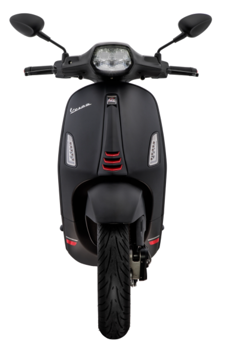 Verbindungsstück Monoschlitzrohr Beinschild schwarz matt für Vespa Primavera/​Sprint 50-150ccm