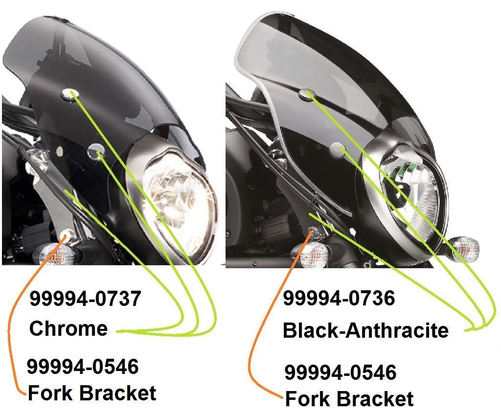Windschild CAFE STYLE getönt Quick Release für Vulcan S (Bj.15-19) Original Kawasaki