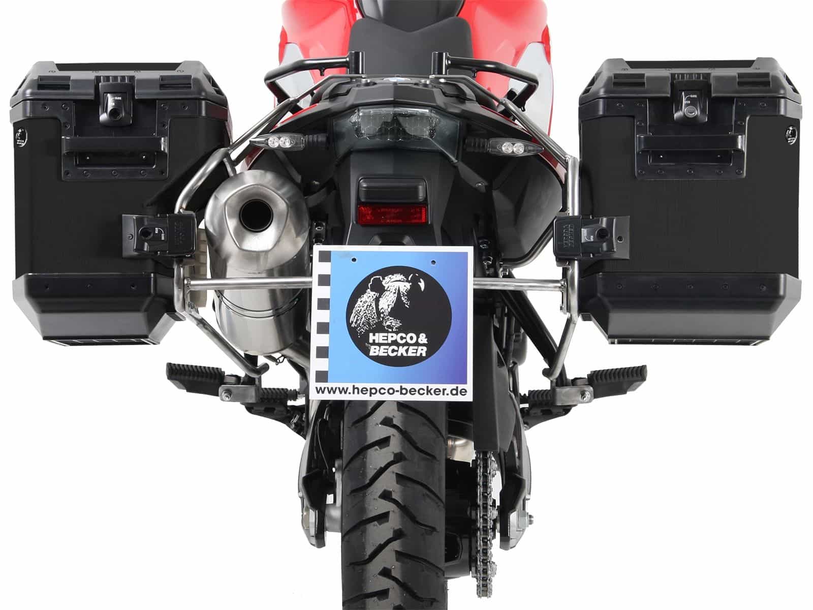 Kofferträgerset Cutout Edelstahl inkl. Kofferset Xplorer Cutout schwarz für F 650 GS Twin /F 700 GS
