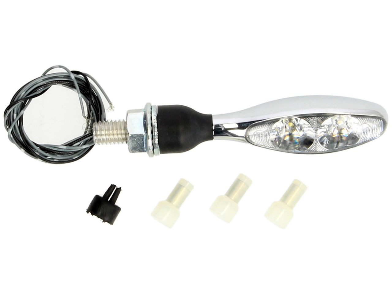 Kellermann Blinker mit Positionslicht, Micro 1000 PL, Stahl, LED, VL/VR, 12 V, chrom glänzend, M8x20