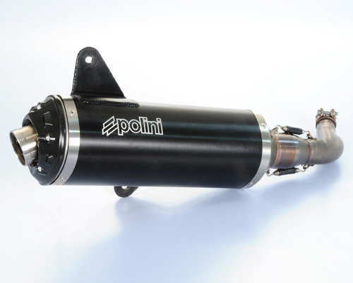 Polini, Auspuffanlage Aluminium, schwarz, E-Gutachten