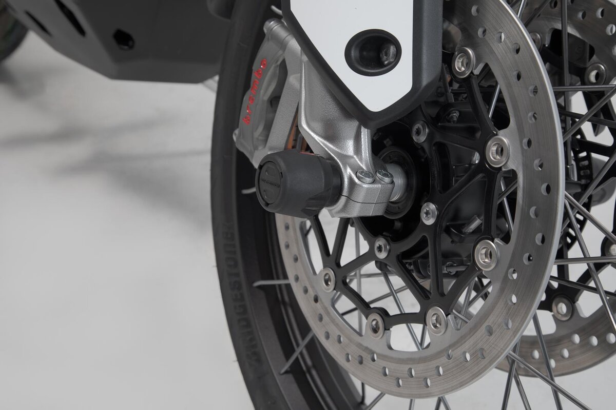 SW-Motech Sturzpad-Kit für Vorderachse schwarz für Honda, Triumph, Yamaha Modelle