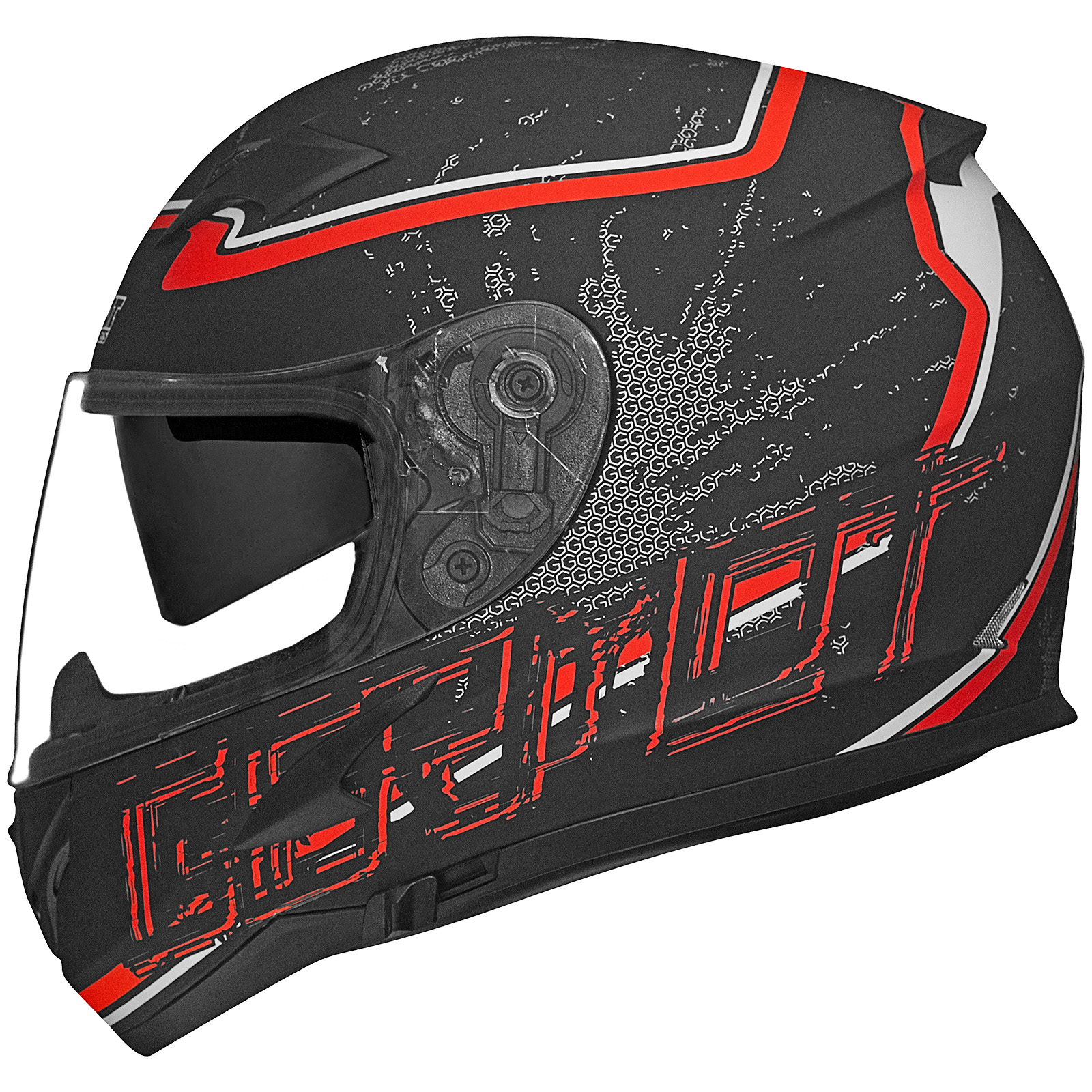 Germot Integralhelm GM 306, matt-schwarz/rot