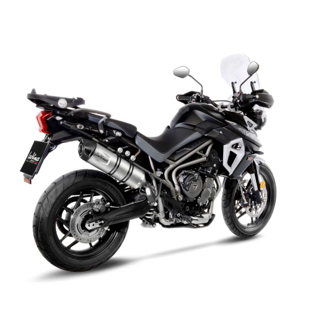 LeoVince Auspuffanlage LV One Evo für Triumph Tiger 800, Edelstahl silber, slip on, Euro4, E-Gutacht
