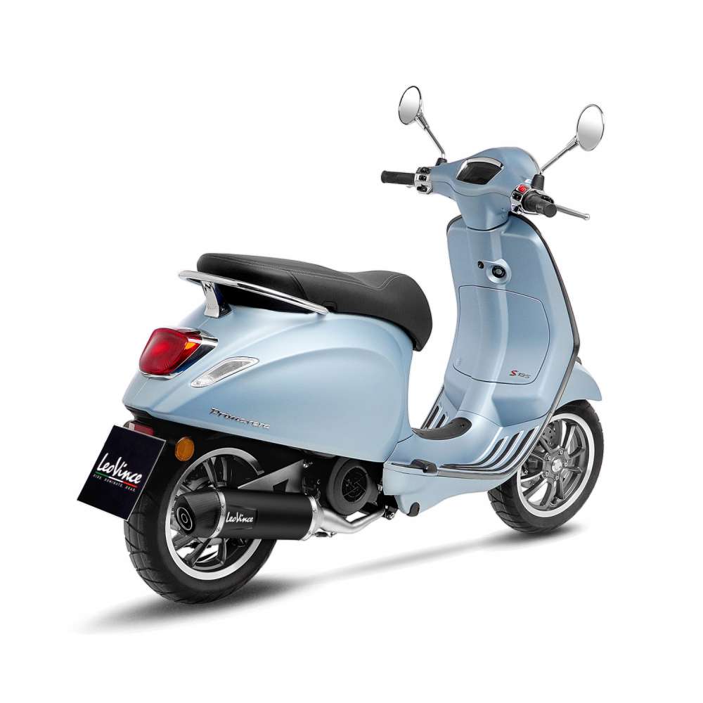 LeoVince Komplettanlage SBK Nero für Vespa Primavera 125, Edelstahl schwarz, E-Gutachten